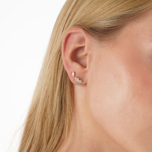 1.0 CT Round Bezel Solitaire Lab Grown Diamond Earrings