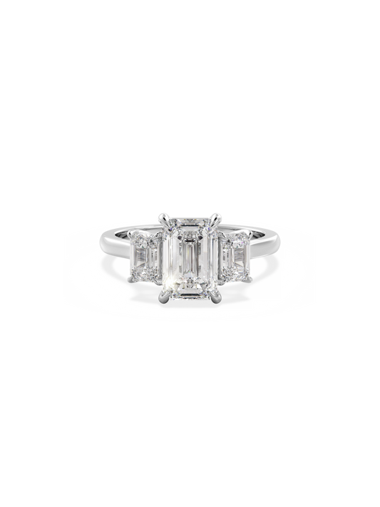 2 CT Round Three Stones Lab Grown Diamond Engagement Ring