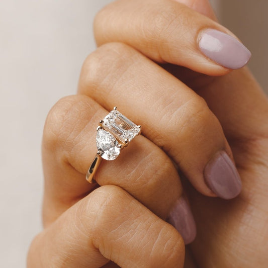 2 CT Round Three Stones Lab Grown Diamond Engagement Ring