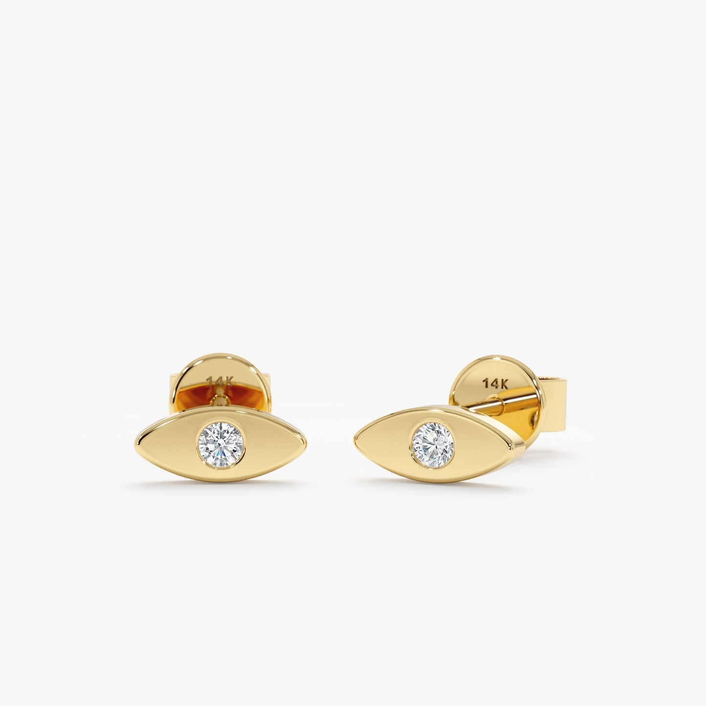 1.0 CT Round Bezel Solitaire Lab Grown Diamond Earrings