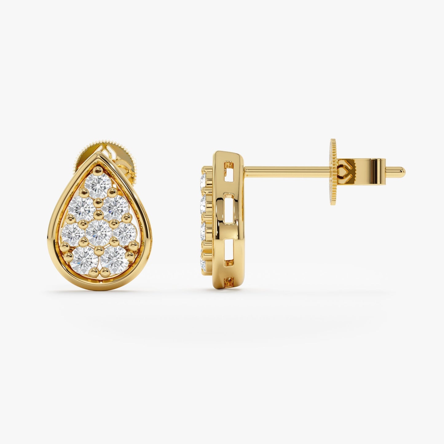 1.0 CT Round Bezel Solitaire Lab Grown Diamond Earrings