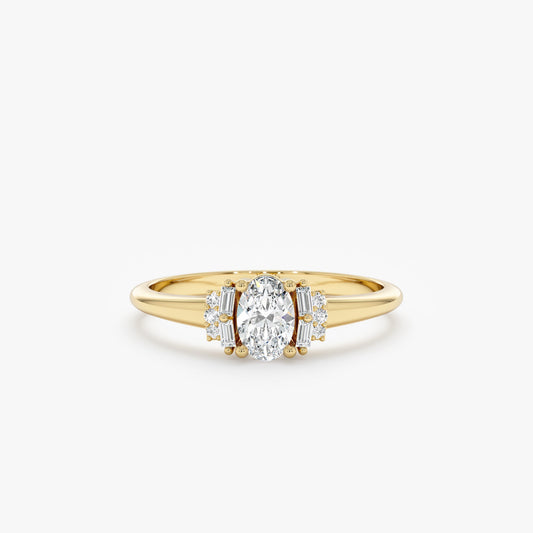 2 CT Round Three Stones Lab Grown Diamond Engagement Ring