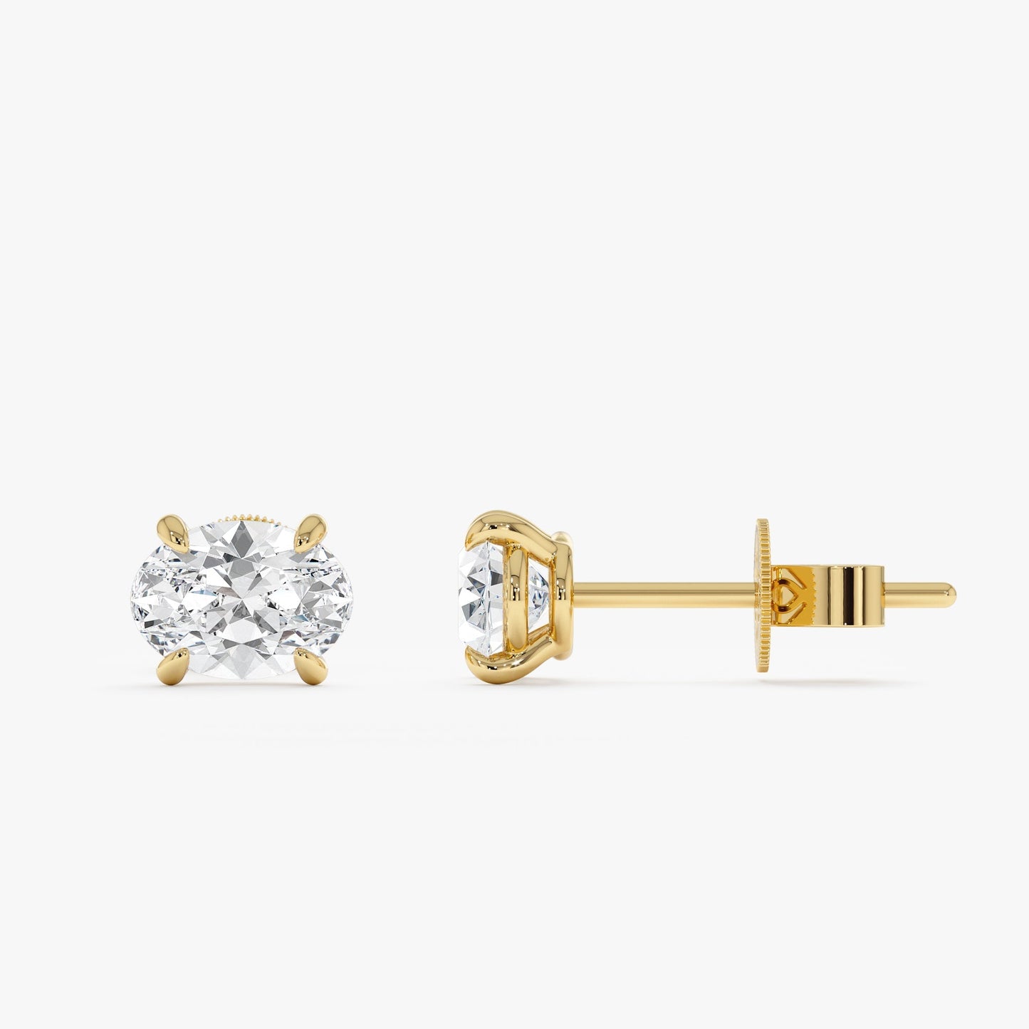 1.0 CT Round Bezel Solitaire Lab Grown Diamond Earrings