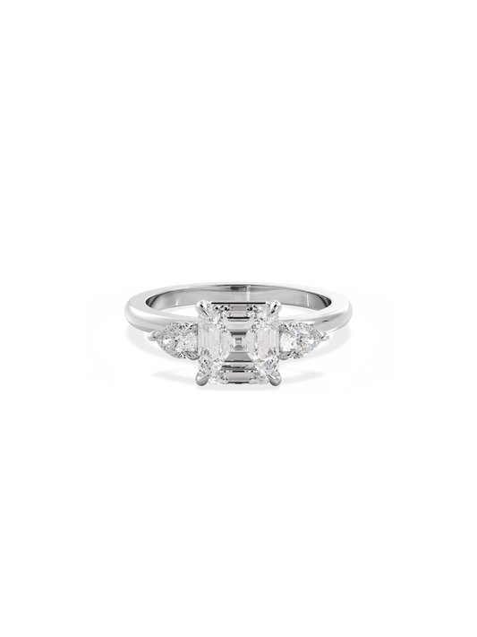 2 CT Round Three Stones Lab Grown Diamond Engagement Ring