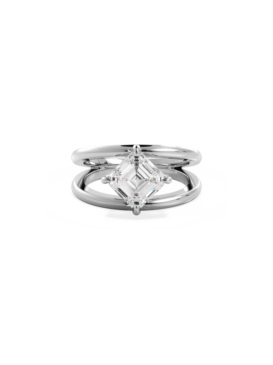2 CT Round Three Stones Lab Grown Diamond Engagement Ring