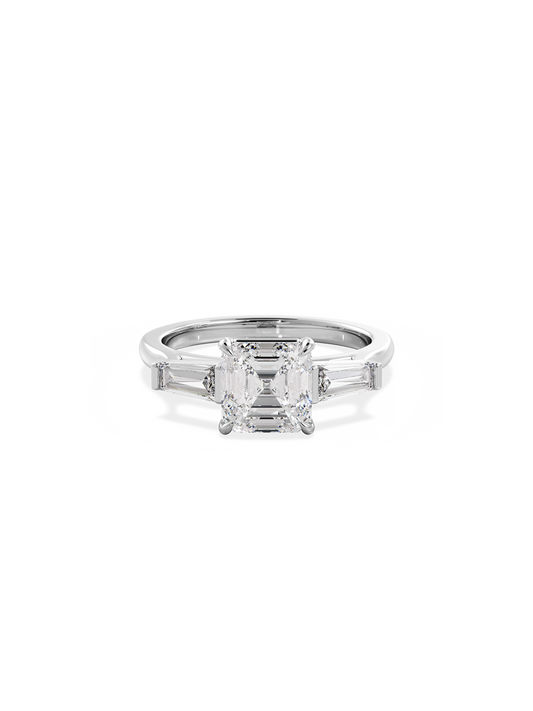 2 CT Round Three Stones Lab Grown Diamond Engagement Ring