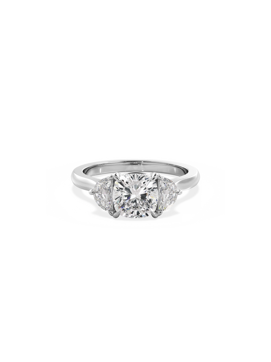 2 CT Round Three Stones Lab Grown Diamond Engagement Ring
