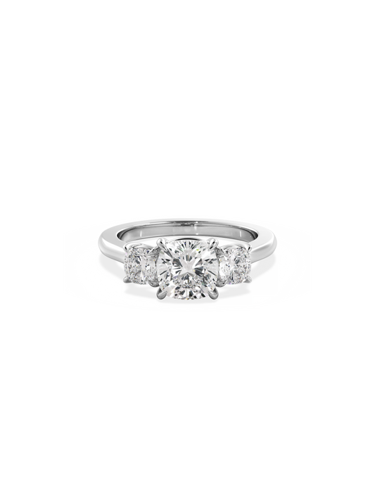 2 CT Round Three Stones Lab Grown Diamond Engagement Ring