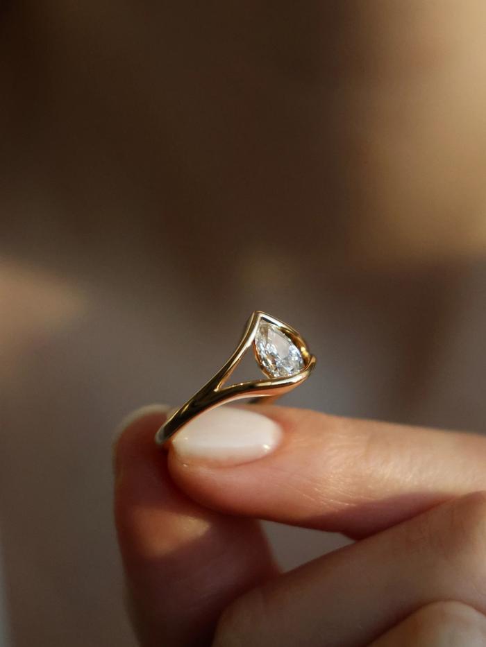 Marquise Cut Cluster Styled Lab Grown Diamond Engagement Ring