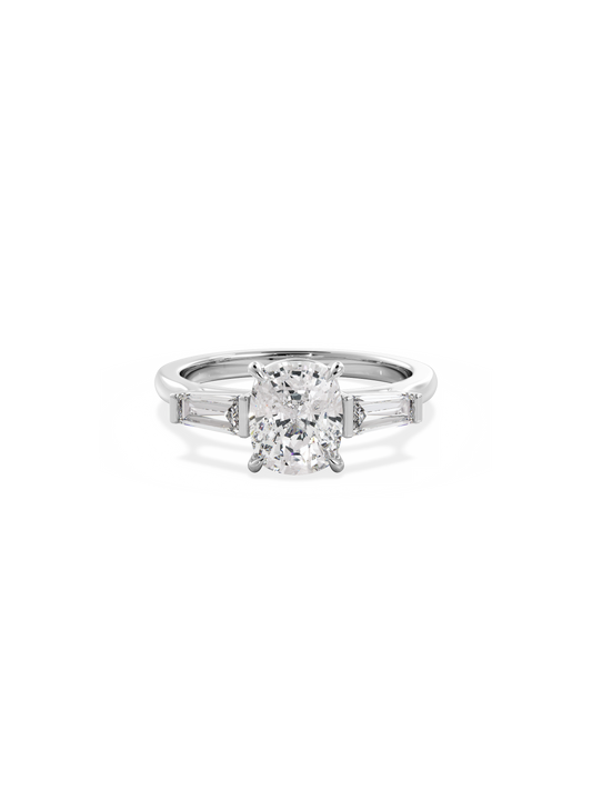 2 CT Round Three Stones Lab Grown Diamond Engagement Ring