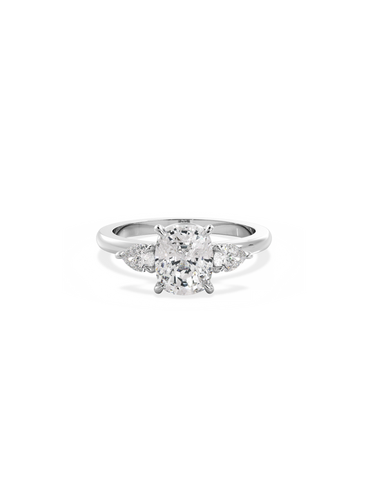 2 CT Round Three Stones Lab Grown Diamond Engagement Ring