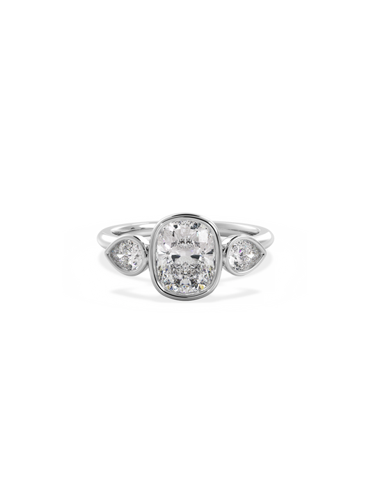 2 CT Round Three Stones Lab Grown Diamond Engagement Ring