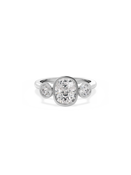2 CT Round Three Stones Lab Grown Diamond Engagement Ring