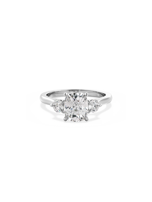 2 CT Round Three Stones Lab Grown Diamond Engagement Ring