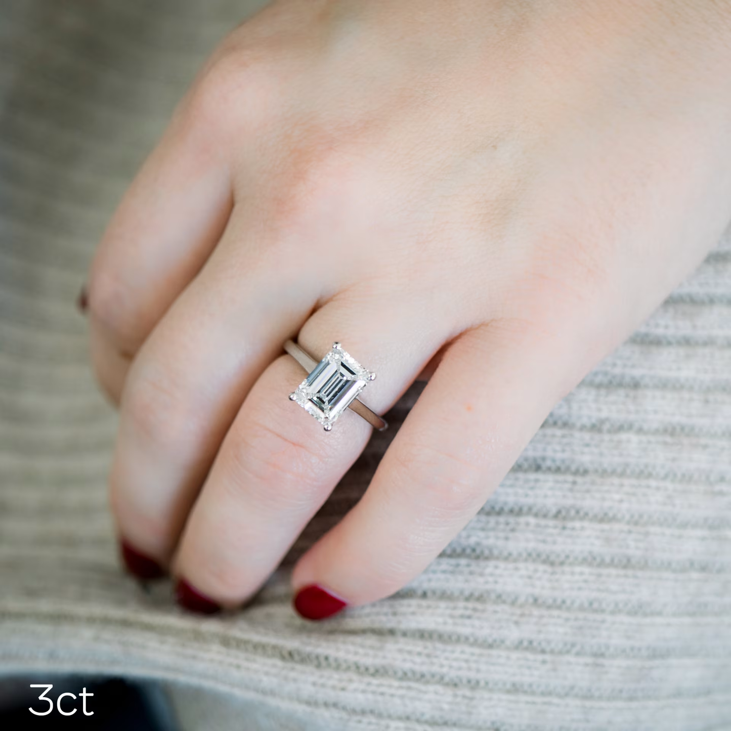 Marquise Cut Cluster Styled Lab Grown Diamond Engagement Ring