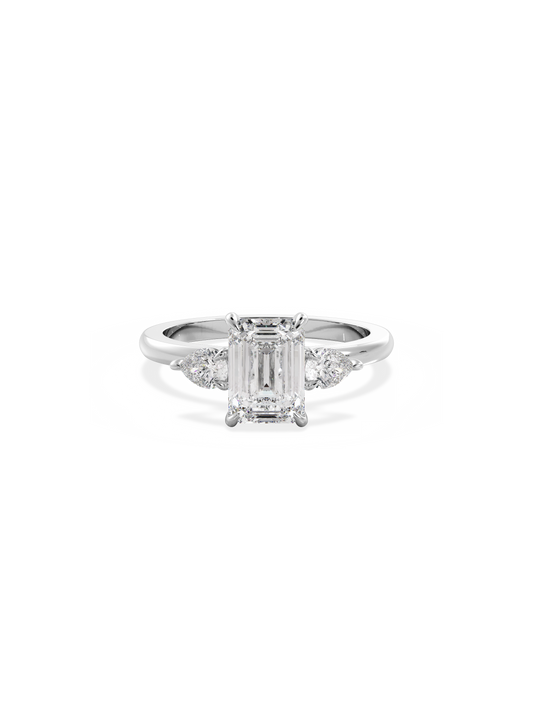 2 CT Round Three Stones Lab Grown Diamond Engagement Ring