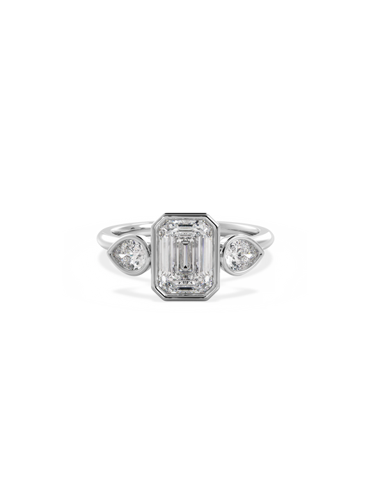 2 CT Round Three Stones Lab Grown Diamond Engagement Ring