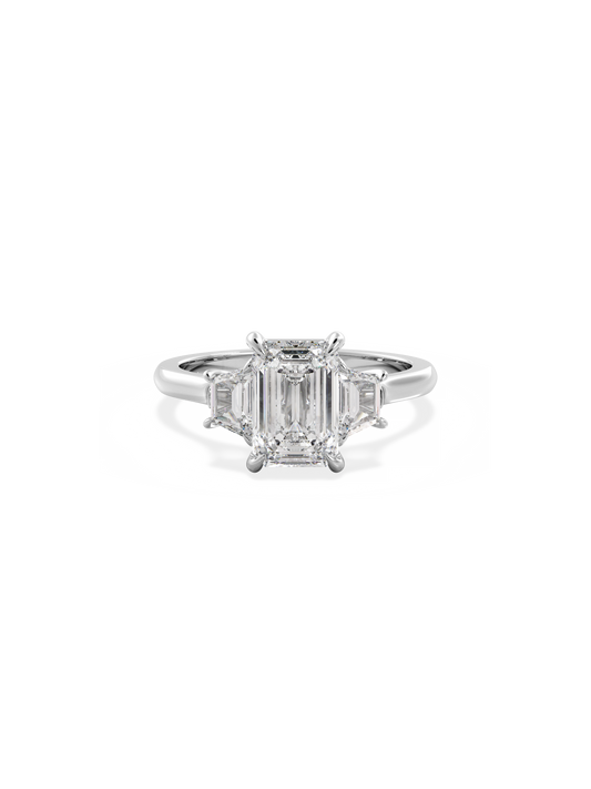 2 CT Round Three Stones Lab Grown Diamond Engagement Ring
