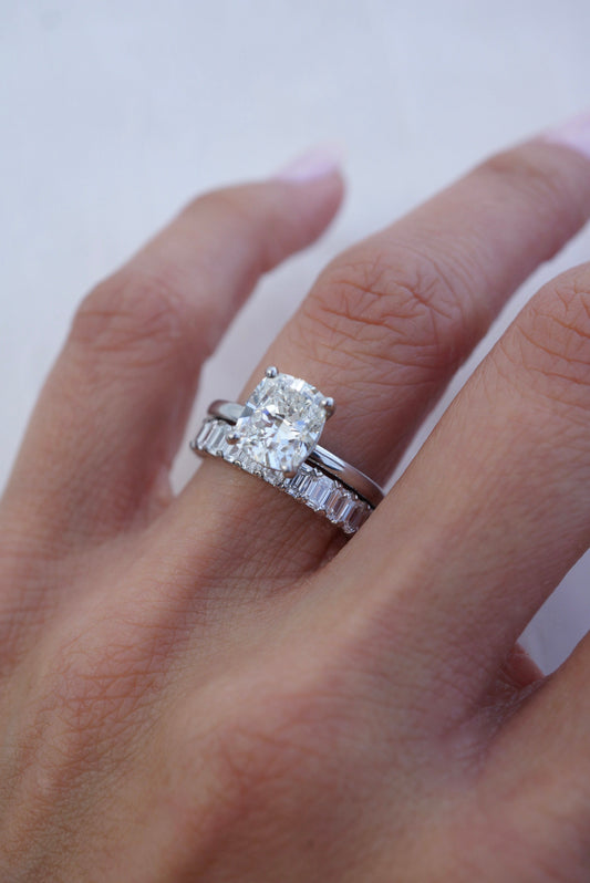 1.2 CT Emerald Half Eternity Lab Grown Diamond Wedding Band