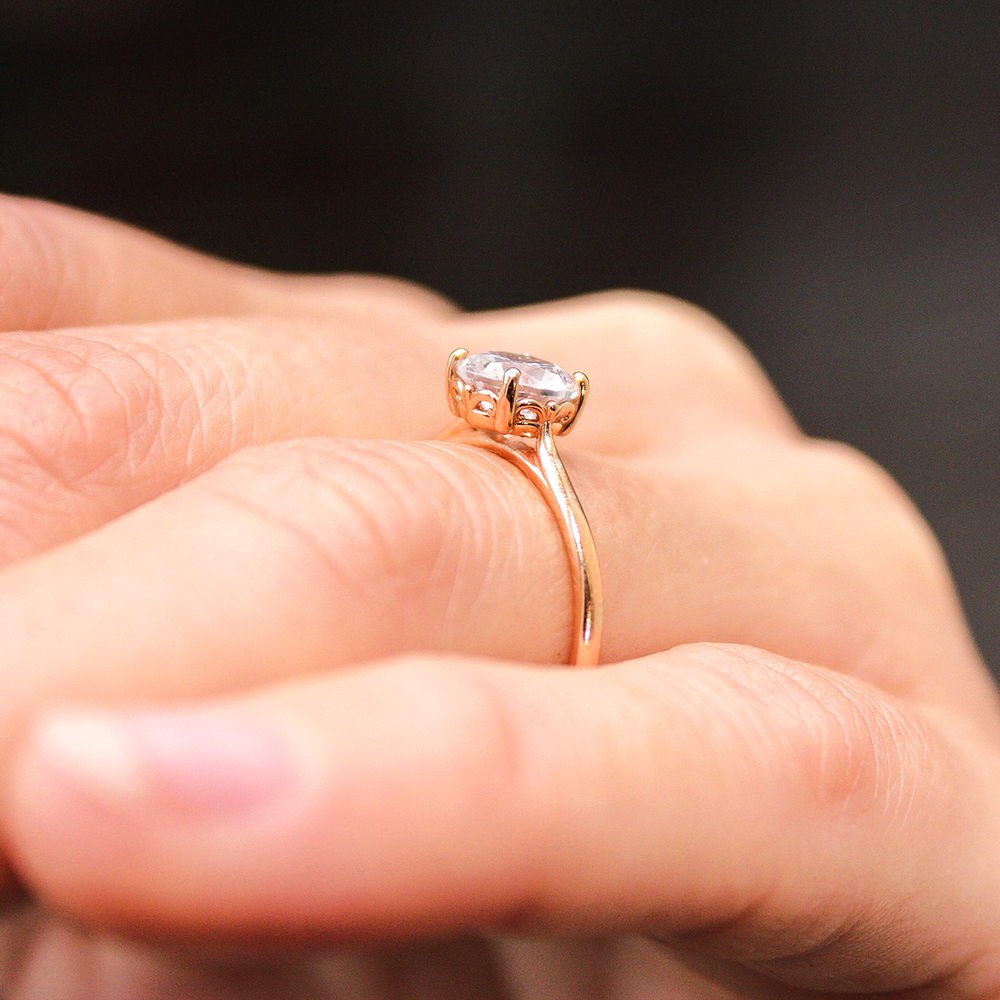 2 CT Round Three Stones Lab Grown Diamond Engagement Ring