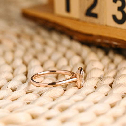 1 CT Emerald Cut Solitaire Bezel Styled Lab Grown Diamond Engagement Ring