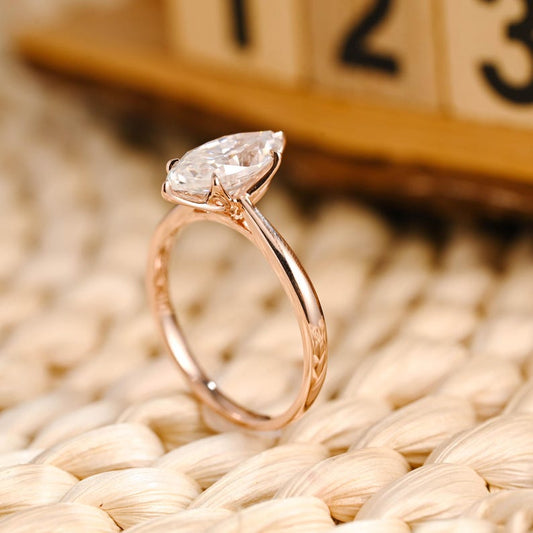 Marquise Cut Cluster Styled Lab Grown Diamond Engagement Ring