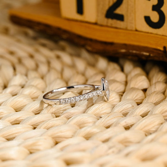 Marquise Cut Cluster Styled Lab Grown Diamond Engagement Ring