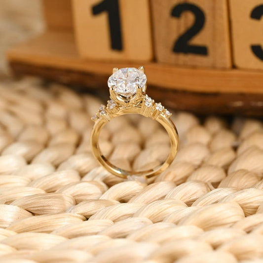 Marquise Cut Cluster Styled Lab Grown Diamond Engagement Ring