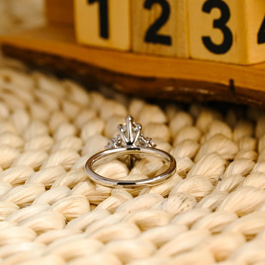 Marquise Cut Cluster Styled Lab Grown Diamond Engagement Ring