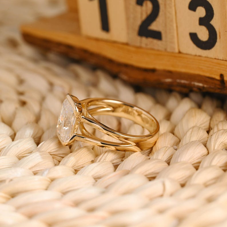 Marquise Cut Cluster Styled Lab Grown Diamond Engagement Ring