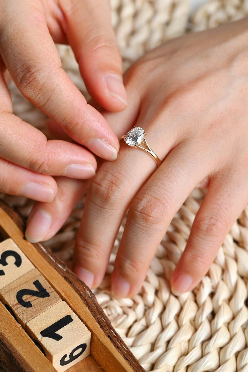 Marquise Cut Cluster Styled Lab Grown Diamond Engagement Ring