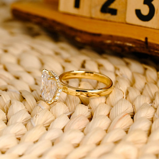 Marquise Cut Cluster Styled Lab Grown Diamond Engagement Ring