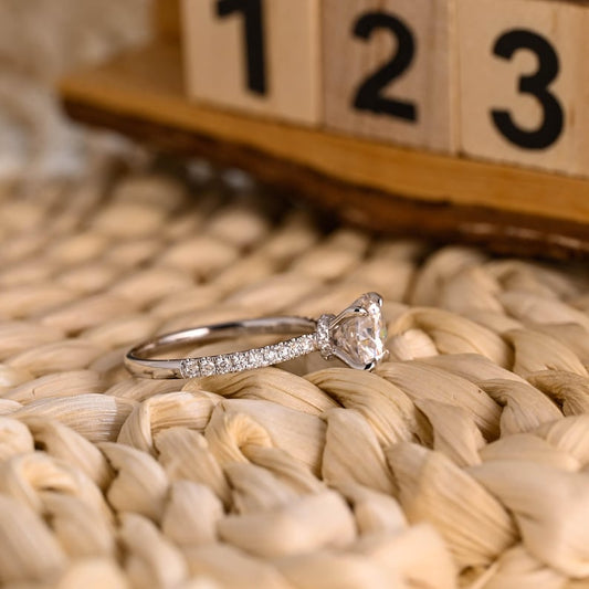 Marquise Cut Cluster Styled Lab Grown Diamond Engagement Ring