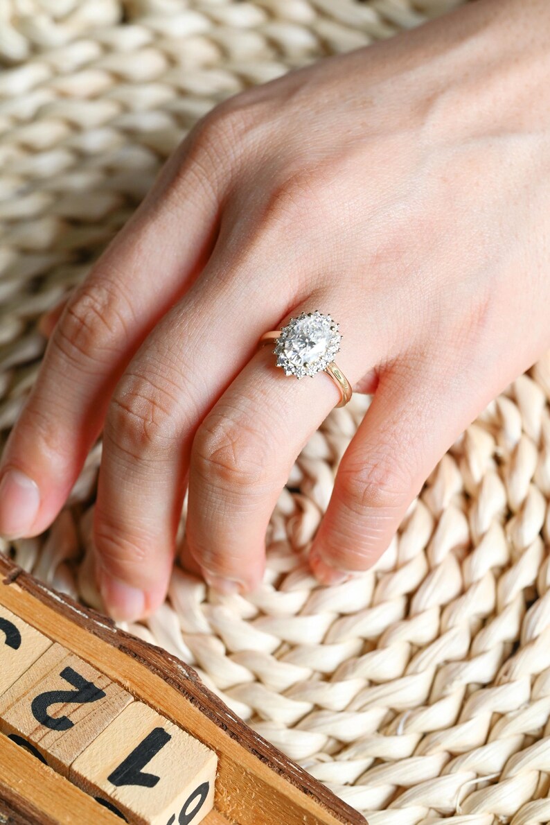 Marquise Cut Cluster Styled Lab Grown Diamond Engagement Ring