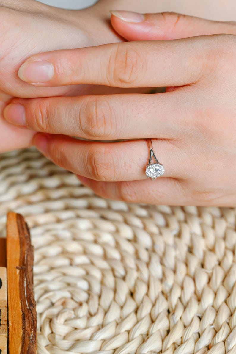 Marquise Cut Cluster Styled Lab Grown Diamond Engagement Ring