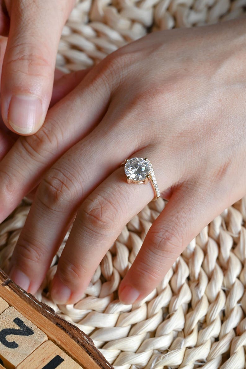 Marquise Cut Cluster Styled Lab Grown Diamond Engagement Ring