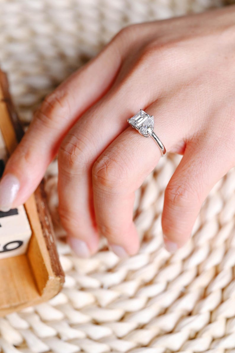 Marquise Cut Cluster Styled Lab Grown Diamond Engagement Ring