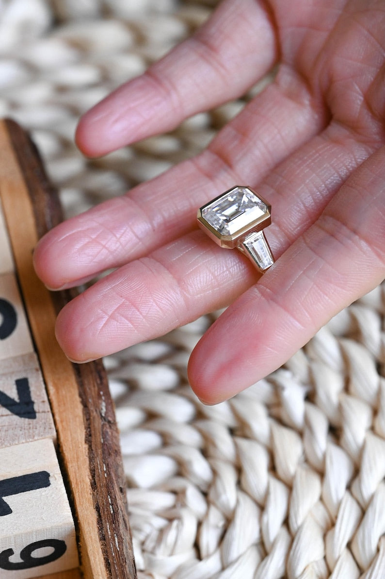 Marquise Cut Cluster Styled Lab Grown Diamond Engagement Ring