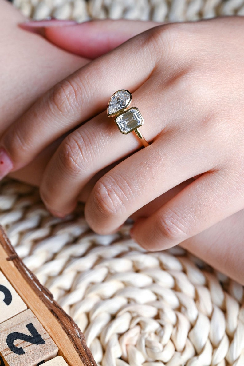 Marquise Cut Cluster Styled Lab Grown Diamond Engagement Ring