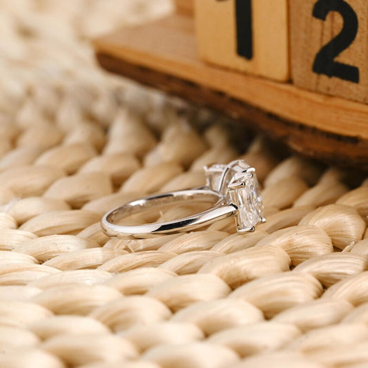 Marquise Cut Cluster Styled Lab Grown Diamond Engagement Ring