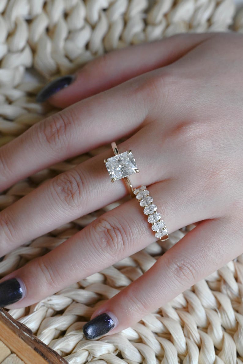 Marquise Cut Cluster Styled Lab Grown Diamond Bridal Ring Set