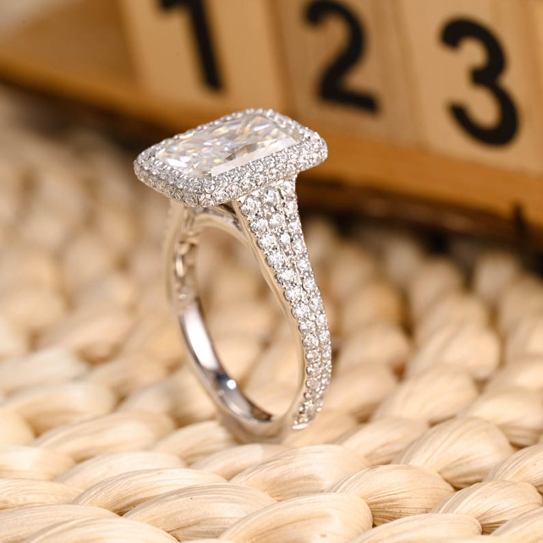 Marquise Cut Cluster Styled Lab Grown Diamond Engagement Ring