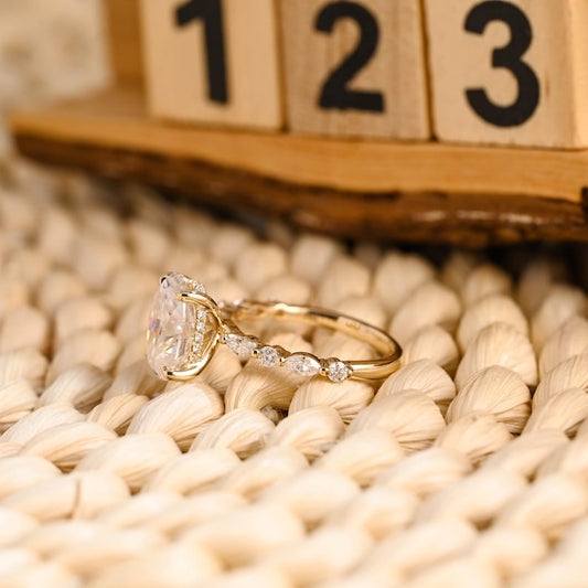 Marquise Cut Cluster Styled Lab Grown Diamond Engagement Ring