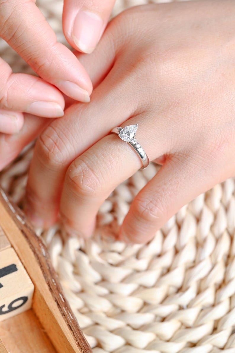 Marquise Cut Cluster Styled Lab Grown Diamond Engagement Ring