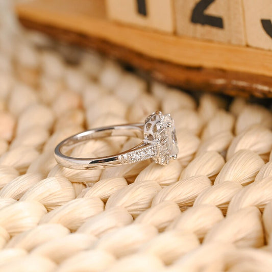 Marquise Cut Cluster Styled Lab Grown Diamond Engagement Ring