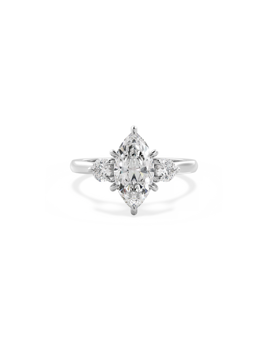 2 CT Round Three Stones Lab Grown Diamond Engagement Ring