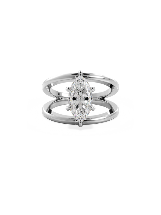 2 CT Round Three Stones Lab Grown Diamond Engagement Ring