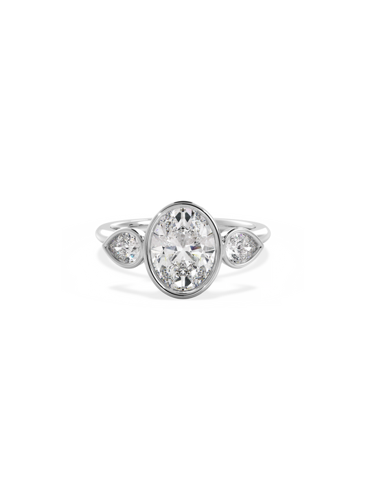 2 CT Round Three Stones Lab Grown Diamond Engagement Ring