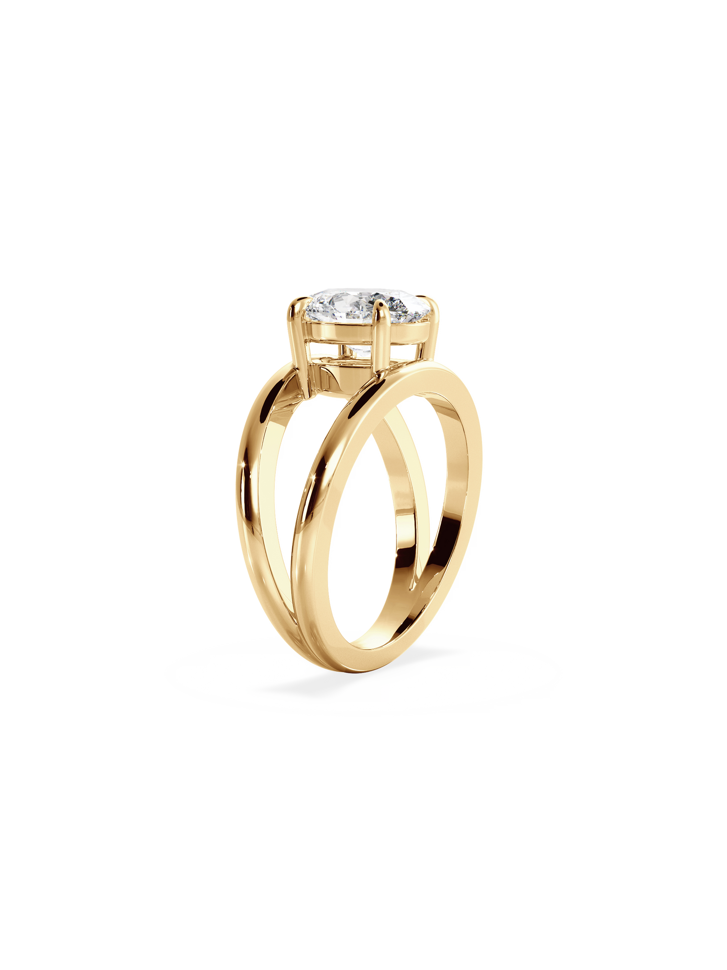 2 CT Round Three Stones Lab Grown Diamond Engagement Ring