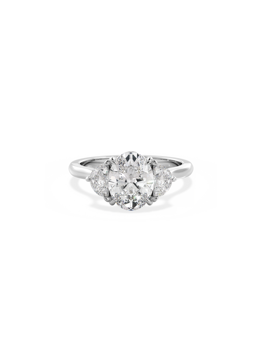 2 CT Round Three Stones Lab Grown Diamond Engagement Ring